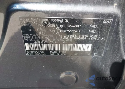 2017 Toyota Rav4 Xle z USA, uszkodzony, nr VIN JTMWFREVXHJ708196